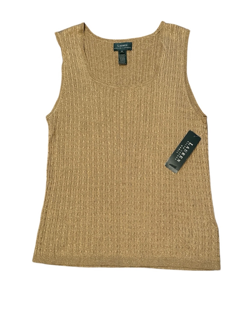 NWT - gold Lauren Ralph Lauren knit tank top - 2x